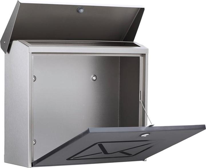 Produktbild Burg Wächter Briefkasten Edelstahl BxHxT 380/340/148 mm Lucca 3713 Ni mit Öffnungsstopp
