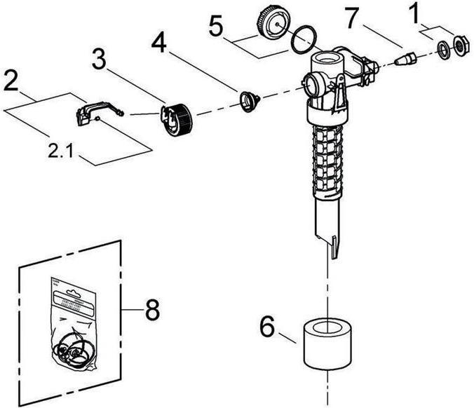 Actual product image Grohe Filling valve for concealed cistern 6 l