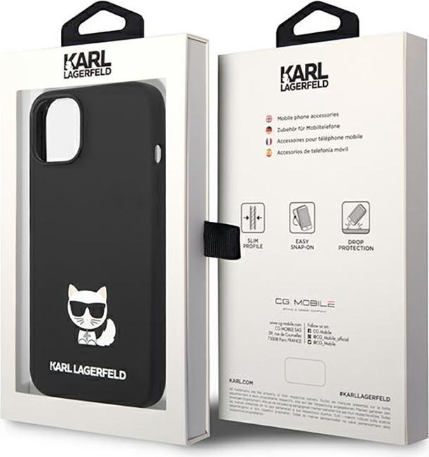 Actual product image Karl Lagerfeld Silicone Cover Choupette Body Logo Black, for Apple iPhone 14, KLHCP14SSLCTBK (Apple iPhone 13, Apple iPhone 15, Apple iPhone 14)