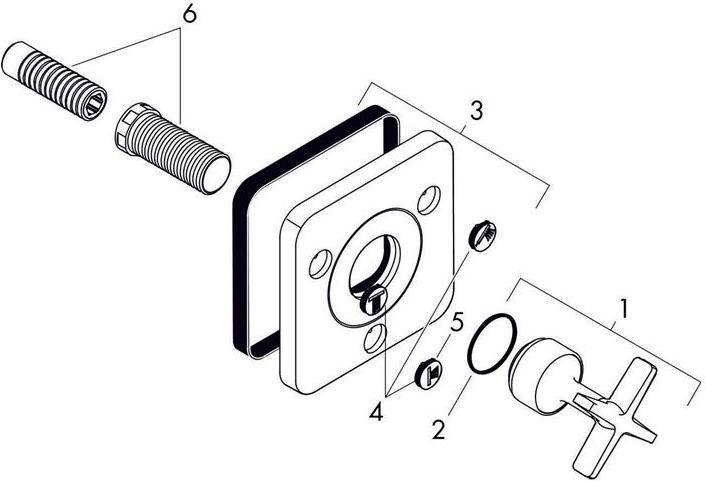 Actual product image hansgrohe AXOR CITTERIO E Trio/Quattro waste/changeover valve, concealed 12x12 chrome