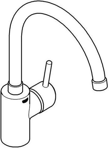 Actual product image Grohe Single-lever sink mixer CONCETTO 1/2inch, high spout, low-pressure chrome