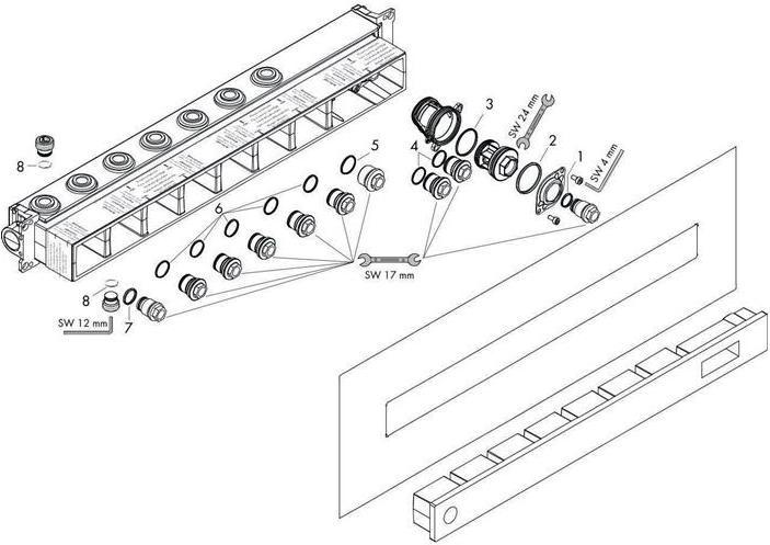 Produktbild Axor Grundkörper für Thermostatmodul Select 5 Verbraucher