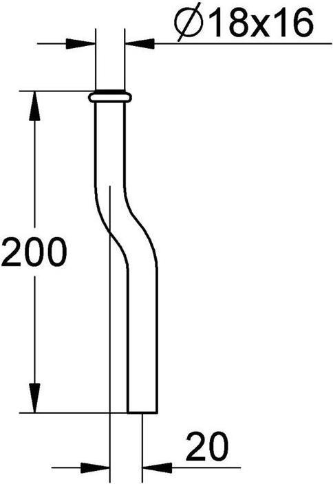 Immagine prodotto Grohe Tubo di scarico per orinatoio d= 18mm, 200mm a manovella 20mm cromo