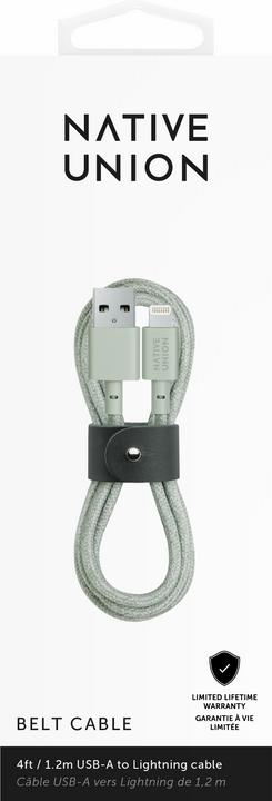Actual product image Native Union Belt USB-A to Lightning Cable 1.2m Sage (1.20 m)