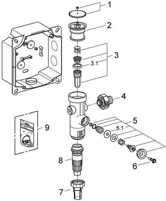 Image du produit Grohe Chasse d'eau WC DN 20, pré-verrouillage, pour basse pression