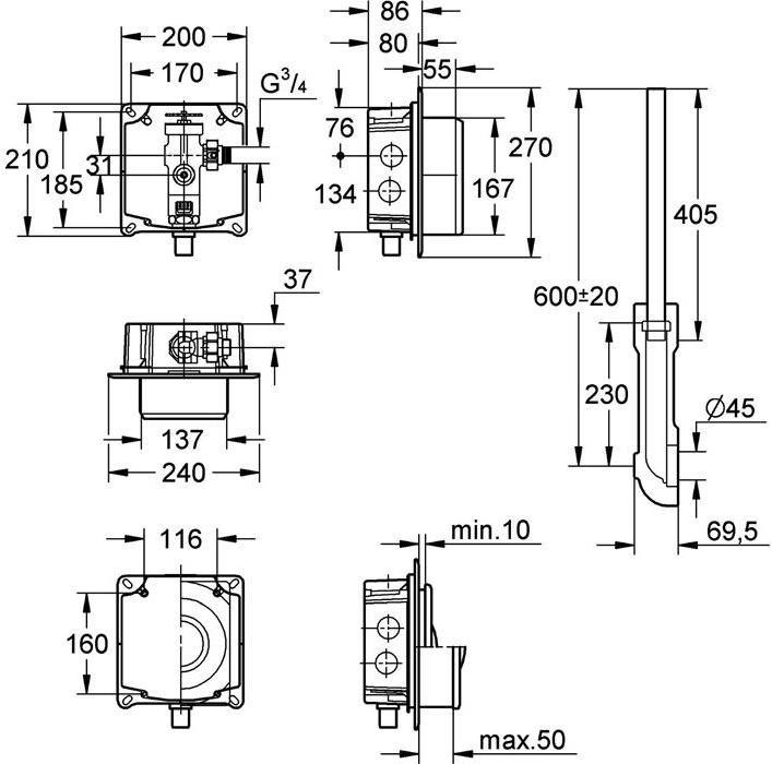 Image du produit Grohe Chasse d'eau WC DN 20, pré-verrouillage, pour basse pression
