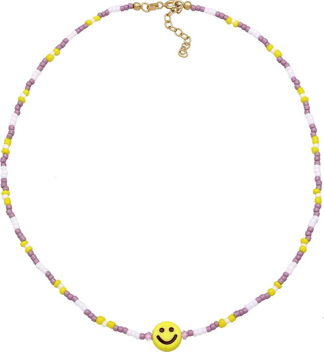 Actual product image Elli Multi-Color, Smiley (925 Sterling silver gold-plated, Glass crystal, Glass, Plastic, 36 cm)