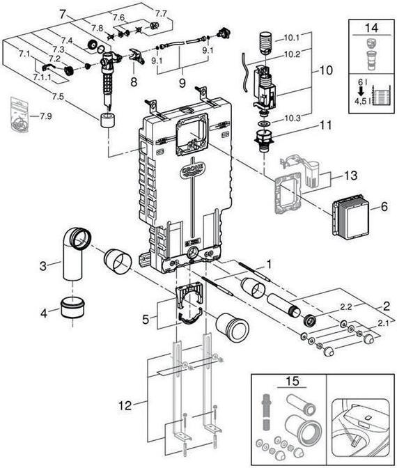 Produktbild Grohe WC-Element UNISET Spülkasten GD 2