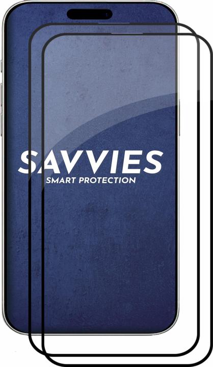 Immagine prodotto Savvies Protezione dello schermo in vetro blindato a schermo intero (2 Pezzo/i, Apple iPhone 16 Pro)