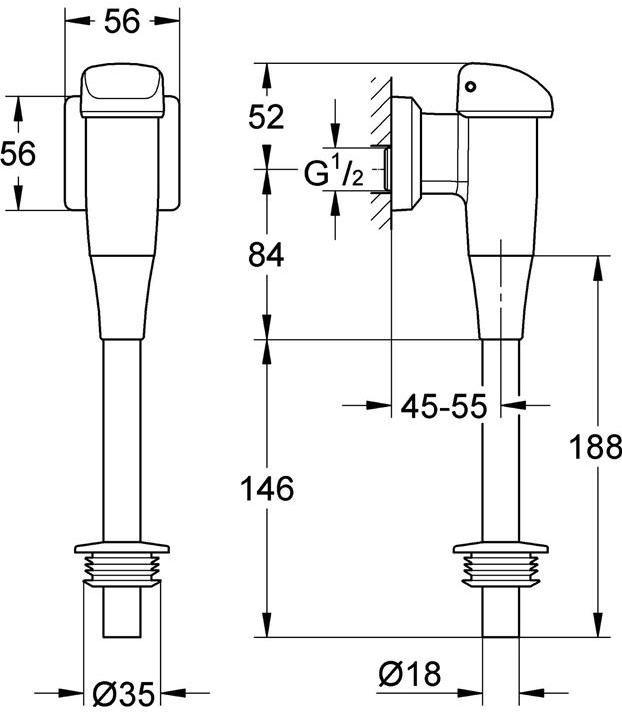 Image du produit Grohe Rinceur d'urinoir DN 15, apparent chromé