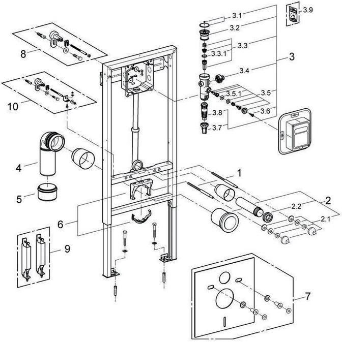 Immagine prodotto Grohe Elemento WC RAPID SL valvola di risciacquo 6-9 l