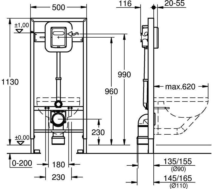 Immagine prodotto Grohe Elemento WC RAPID SL valvola di risciacquo 6-9 l