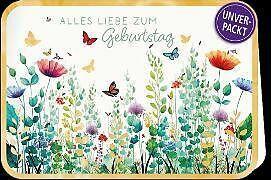 Actual product image Edition Gollong Doppelkarte. Simply Gold. Zum Geburtstag - Blumenwiese
