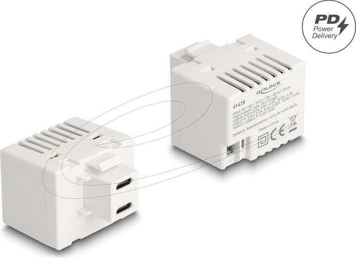 Image du produit Delock Module Keystone avec 2 prises de charge USB Type-C PD 20 W (20 W)