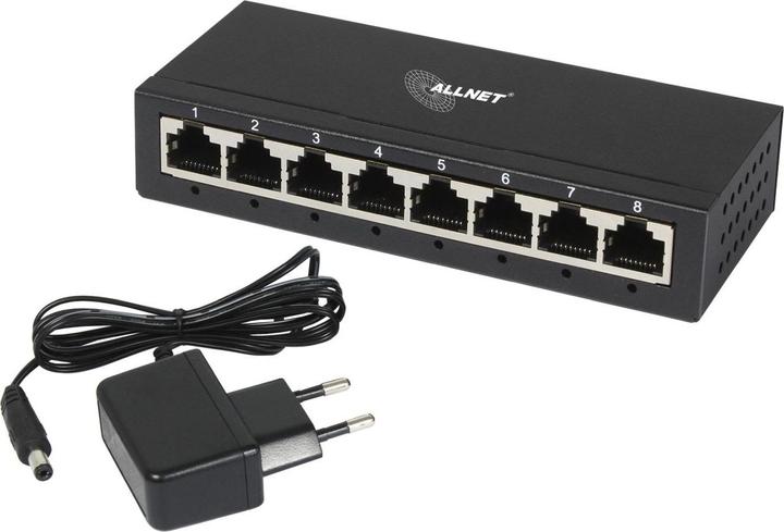 Produktbild Allnet Switch unmanaged Layer2 8 Port o 8x 1GbE o Lüfterlos o ALL-SG8008 (8 Ports)