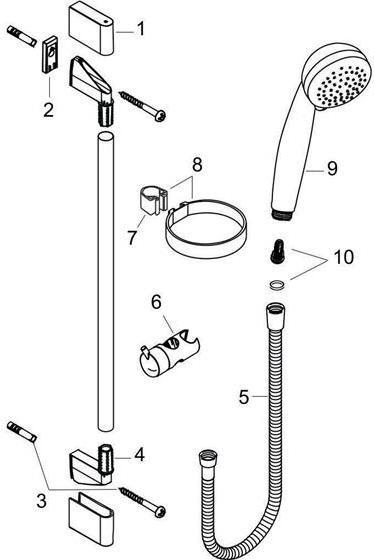 Produktbild hansgrohe Crometta 85 Duschset Vario mit Duschstange 65 cm