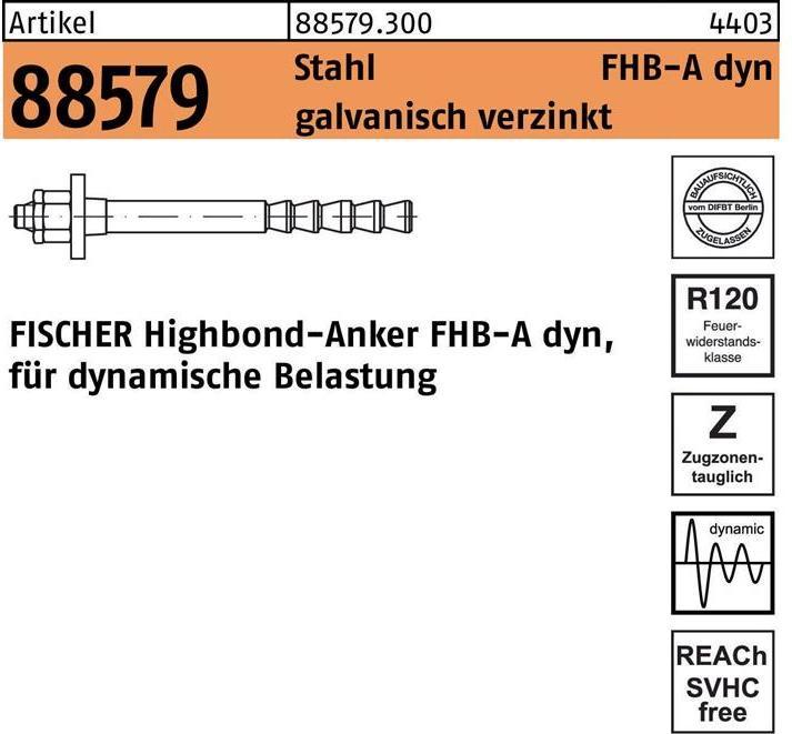 Immagine prodotto Fischer Ancoraggio Highbond R 88579 dyn 16x125/50 in acciaio zincato (10 pz.)