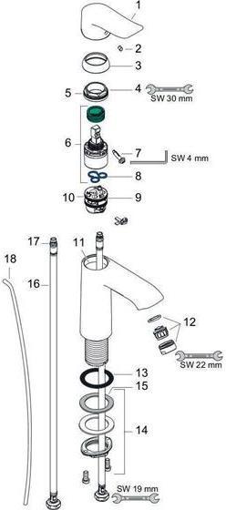 Actual product image hansgrohe HG EH-WT-MI METRIS 110 LowFlow DN 15 ComfortZone 110 m ZAG G 1 1/4" chr