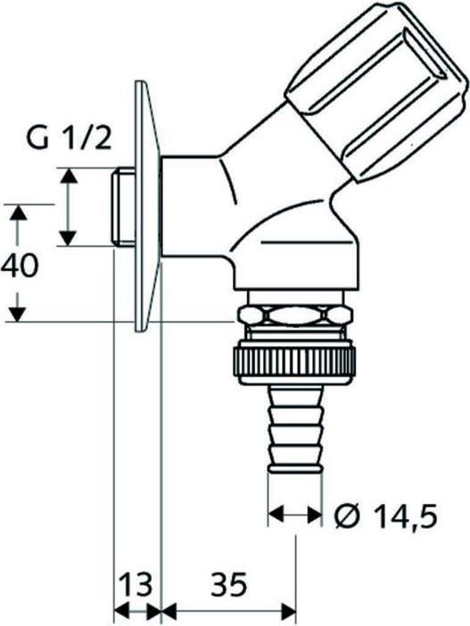 Produktbild Schell Comfort 1/2 Zoll Geräteschrägsitzventil mit Rückflussverhinderer - Chrom