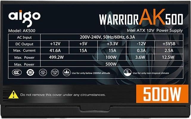 Actual product image Darkflash Tech 500W Darkflash Power Supply (AK500) (500 W)