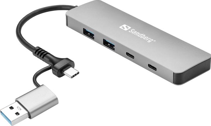Sandberg USB-C/A to 2xUSB-A+2xUSB-C Hub (USB-C, USB-A, 4 Ports)