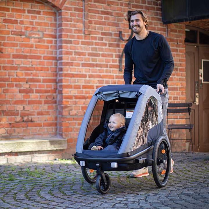 Produktbild hamax Avenida One Fahrradanhänger olive green mit Federung