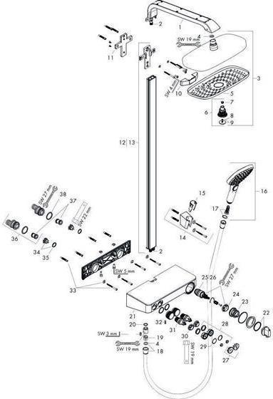 Actual product image hansgrohe HG Showerp RAINDANCE Sel E 300 2jet ST DN 15 chrome