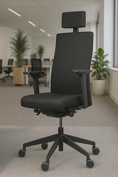 Produktbild Trendoffice DAUPHIN Bürostuhl to-strike comfort mit Nackenstütze 9246 Stoff schwarz Gestell (9246)
