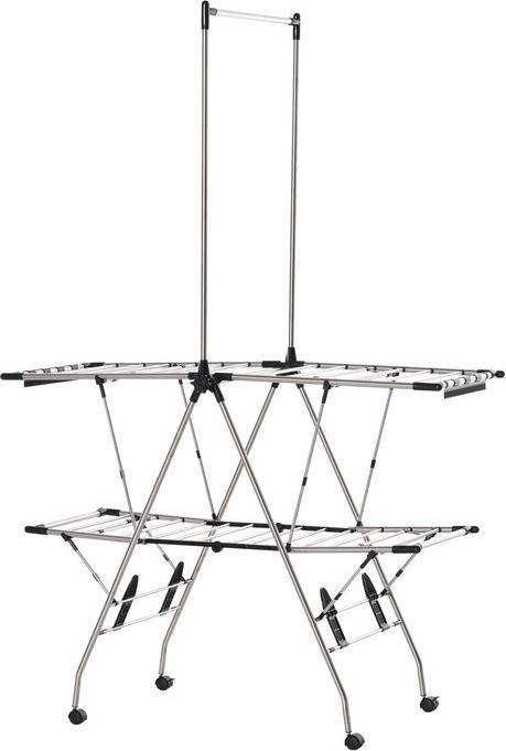 Produktbild Swisshandel24 Wäscheständer mit Teleskopstangen zusammenklappbar, Edelstahl 138,5x63x208cm