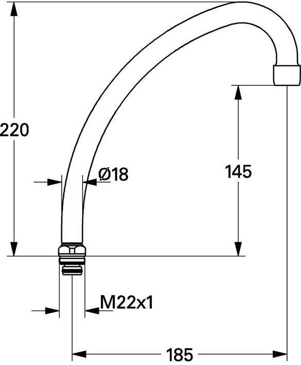 Productafbeelding Grohe HU uitlaat COSTA Ausldg 185mm 5 stuks chr