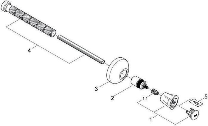 Actual product image Grohe UP valve top unit COSTA Mark red EBT 20-200mm chr (1 x)