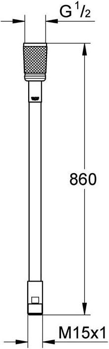 Actual product image Grohe Hose 1/2 "xM 15x860mm (86 cm)