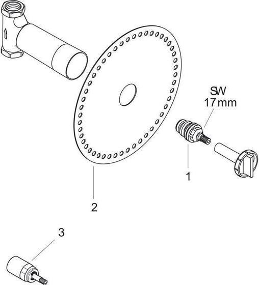 Actual product image hansgrohe HG basic body for shut-off valve UP 52 l/m spindle DN 15