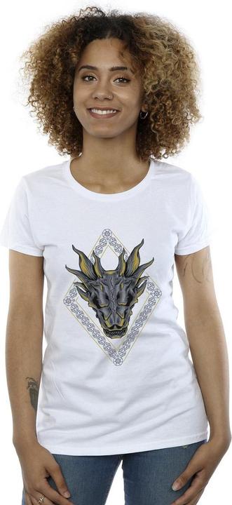 Actual product image Game of Thrones Womens/Ladies Dragon Pattern Cotton T-Shirt (XL)