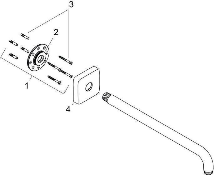 Actual product image hansgrohe HG shower arm E DN 15, 389mm chrome