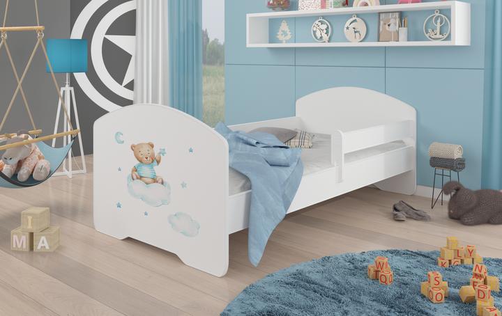 Produktbild ADRK Furniture Bett mit Matratze und Geländer PEPE TEDDY BEAR AND CLOUD 140x70 (140 x 70 cm)