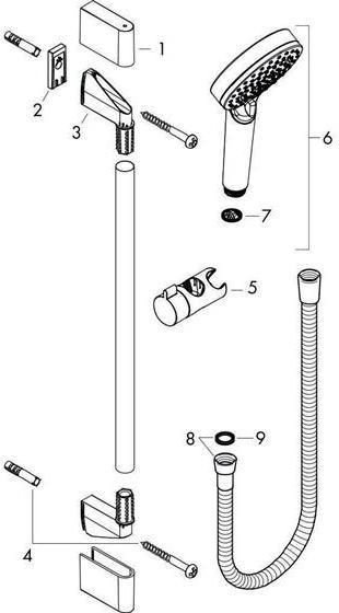 Produktbild hansgrohe HG Brauseset CROMETTA VARIO Bsta Unica'Croma 650mm EcoS 6 l/m we/chr