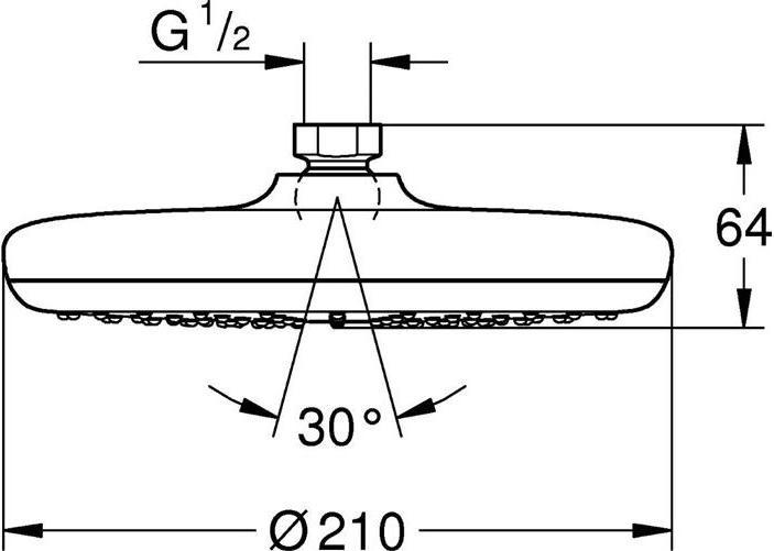 Produktbild Grohe Kopfbrause Tempesta 210 d= 210mm chrom (1 Strahlarten, 21 l/min)