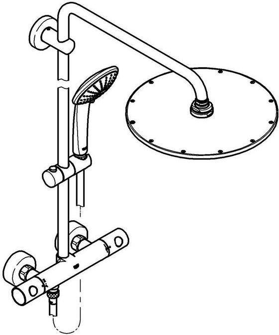 Actual product image Grohe Shower system EUPHORIA SYSTEM 310 m thermostat Cool Sunrise brushed