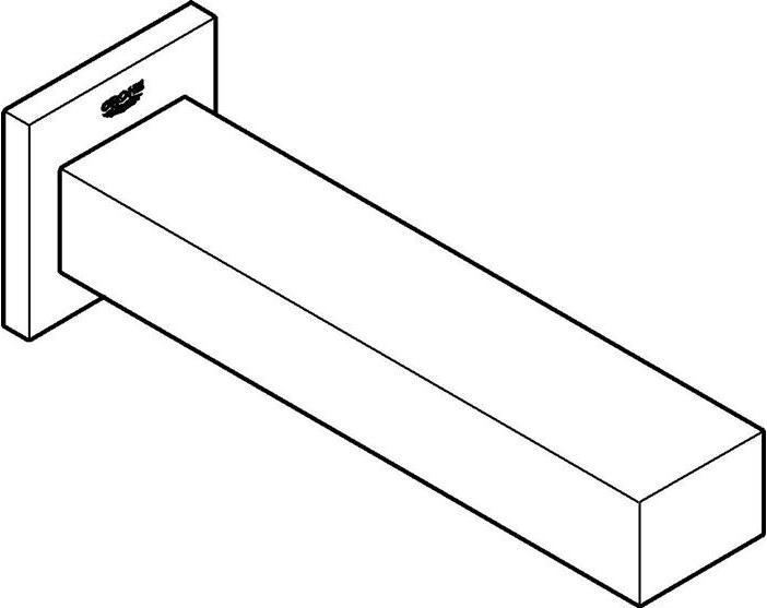 Image du produit Grohe Bec déverseur pour baignoire EUROCUBE saillie 170mm supersteel