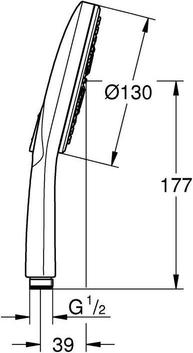 Actual product image Grohe Handbr RAINSHOWER SMARTACTIVE 130 cool sunrise (3 Beam types)
