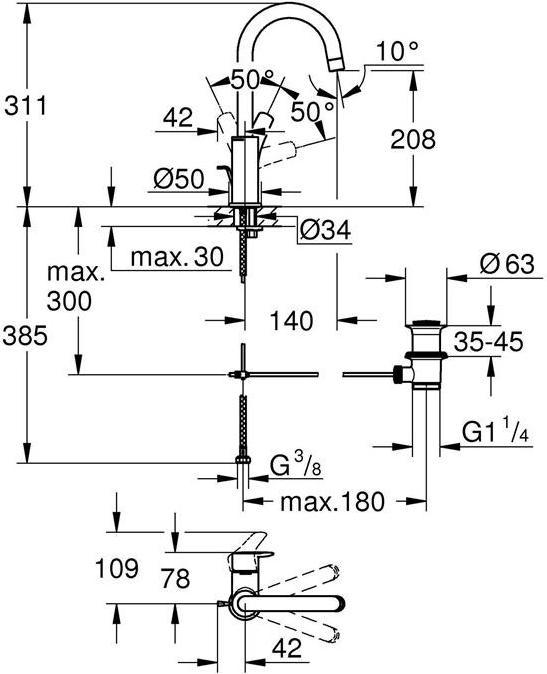 Actual product image Grohe EH-WTbatt EUROSMART 1/2" L-Size chr