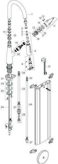 Image du produit hansgrohe HG Mitigeur monocommandé pour évier 160 TALIS S DN 15 avec douchette extractible sBox ES-Op.