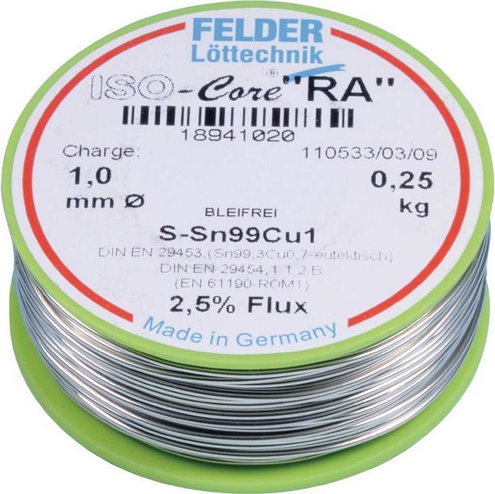Felder Lötdraht ISO-Core® RA 1,5 mm 250 g S-Sn99Cu1