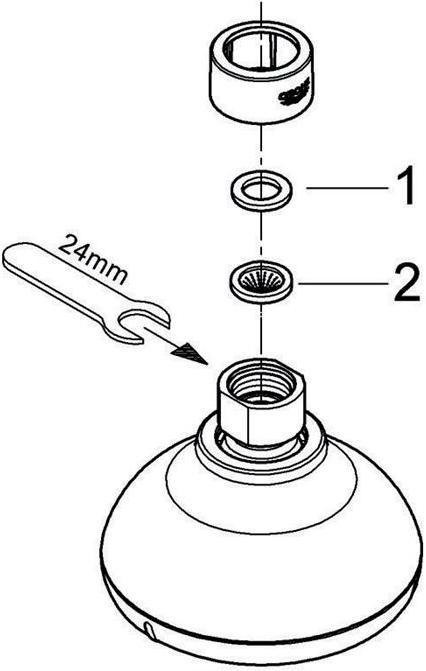 Actual product image Grohe Overhead shower TEMPESTA 100 chr (4 Beam types, 9.50 l/min)