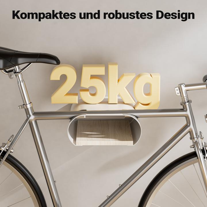 Produktbild Wiltec Fahrrad Wandhalterung weiss 39,8x16,7x32,6-42,6cm 25kg Fahrradhalterung