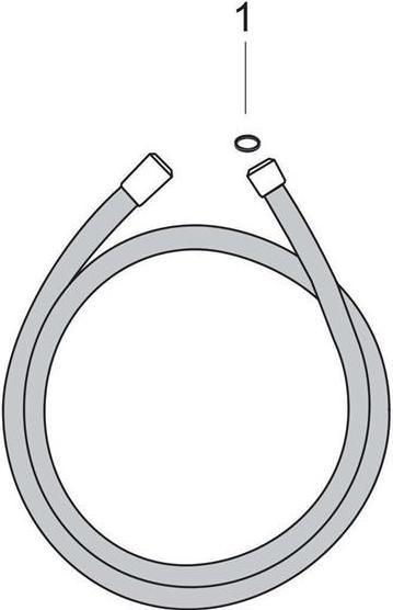 Actual product image hansgrohe HG shower hose ISIFLEX 1600mm stainless steel look (160 cm)