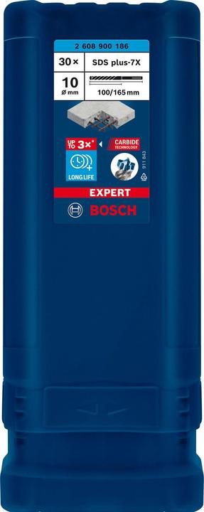 Actual product image Bosch Professional Zubehör EXPERT SDS plus-7X hammer drill bits, 10 x 100 x 165 mm, 30 pcs. (10 millimetres)