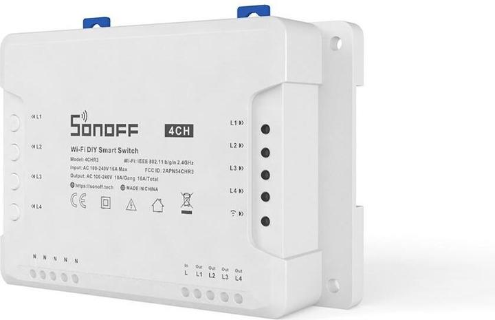 Productafbeelding Sonoff 4CHR3 - 4-voudige Wi-Fi Smart Switch (Schakelaandrijving)