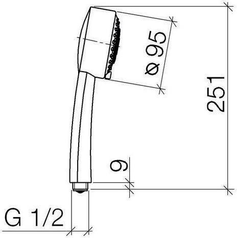 Actual product image Dornbracht Dornb hand shower flow max. 9 l/min chrome (3 Beam types, 9 l/min)